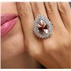 Image 2 : 14KT White Gold 11.47ct Morganite and Diamond Ring