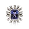 Image 3 : 14KT White Gold 4.46ct Tanzanite and Diamond Ring