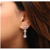 Image 2 : 14KT White Gold 0.57ctw Diamond Earrings