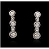 Image 3 : 14KT White Gold 0.57ctw Diamond Earrings
