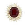 Image 3 : 14KT Yellow Gold 10.60ct Ruby and Diamond Ring