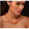 Image 1 : 14KT Yellow Gold 75.33ctw Coral and Diamond Necklace
