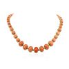 Image 3 : 14KT Yellow Gold 75.33ctw Coral and Diamond Necklace