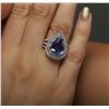 Image 5 : 18KT White Gold 5.97ct Tanzanite and Diamond Ring