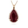 Image 3 : 14KT Rose Gold 17.70ct Ruby and Diamond Pendant