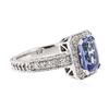 Image 2 : 14KT White Gold 1.54ct Tanzanite and Diamond Ring