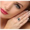 Image 2 : 14KT White Gold 3.16ct Green Tourmaline and Diamond Ring