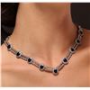 Image 5 : 14KT White Gold 15.64ctw Sapphire and Diamond Necklace