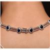 Image 6 : 14KT White Gold 15.64ctw Sapphire and Diamond Necklace