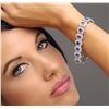 Image 1 : 14KT White Gold 12.60ctw Tanzanite and Diamond Bracelet