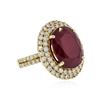 Image 4 : 14KT Yellow Gold 13.07ct Ruby and Diamond Ring