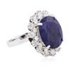 Image 4 : 14KT White Gold 8.84ct Sapphire and Diamond Ring