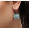 Image 1 : 18KT White Gold 11.57ctw Turquoise and Diamond Earrings