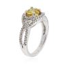 Image 3 : 14KT White Gold 1.08ct Yellow Sapphire and Diamond Ring