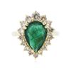 Image 1 : 14KT Yellow Gold 3.10ct Emerald and Diamond Ring