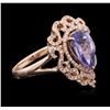 Image 2 : 14KT Rose Gold 1.79ct Tanzanite and Diamond Ring