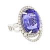 Image 4 : 18KT White Gold GIA Certified 20.09ct Tanzanite and Diamond Ring