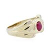 Image 2 : 14KT Yellow Gold 0.25ct Ruby and Diamond Ring