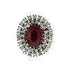 Image 1 : 14KT White Gold 4.53ct Ruby and Diamond Ring