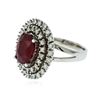 Image 2 : 14KT White Gold 4.53ct Ruby and Diamond Ring