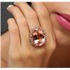 Image 6 : 14KT Rose Gold 24.00ct Morganite and Diamond Ring