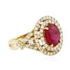 Image 2 : 14KT Yellow Gold 1.54ct Ruby and Diamond Ring