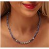 Image 1 : 14KT White Gold 27.84ctw Tanzanite and Diamond Necklace