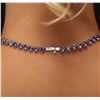 Image 5 : 14KT White Gold 27.84ctw Tanzanite and Diamond Necklace