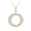 Image 4 : 14KT Three-Tone Gold 1.53ctw Diamond Pendant With Chain