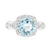 Image 1 : 14KT White Gold 2.80ct Blue Topaz and Diamond Ring