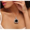 Image 1 : 14KT White Gold 28.62ctw Black Diamond Pendant With Chain