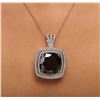 Image 2 : 14KT White Gold 28.62ctw Black Diamond Pendant With Chain