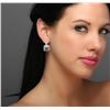 Image 5 : 18KT White Gold 3.65ctw Tanzanite and Diamond Earrings