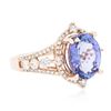 Image 2 : 14KT Rose Gold 4.48ct Tanzanite and Diamond Ring