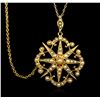 Image 1 : 18KT Yellow Gold Pearl Pendant With Chain