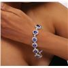 Image 5 : 14KT White Gold 24.72ctw Tanzanite and Diamond Bracelet