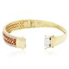 Image 7 : 14KT Yellow Gold 7.00ctw Orange Sapphire and Diamond Bangle Bracelet