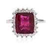 Image 3 : 14KT White Gold 3.20ct Pink Tourmaline and Diamond Ring