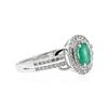 Image 2 : 14KT White Gold 0.48ct Emerald and Diamond Ring