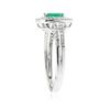 Image 7 : 14KT White Gold 0.48ct Emerald and Diamond Ring