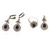 Image 1 : SILVER 8.68ctw Blue Crystal and Cubic Zirconia Jewelry Suite