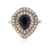 Image 2 : SILVER 8.68ctw Blue Crystal and Cubic Zirconia Jewelry Suite