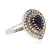 Image 3 : SILVER 8.68ctw Blue Crystal and Cubic Zirconia Jewelry Suite