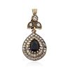 Image 7 : SILVER 8.68ctw Blue Crystal and Cubic Zirconia Jewelry Suite