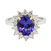 Image 3 : 14KT Two-Tone Gold 2.51ct Tanzanite and Diamond Ring