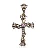 Image 1 : Silver and Gold 2.52ctw Cubic Zirconia Cross Pendant