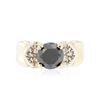 Image 1 : 14KT Yellow Gold 1.70ct Black & White Diamond Ring