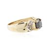 Image 2 : 14KT Yellow Gold 1.70ct Black & White Diamond Ring