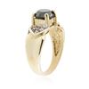 Image 3 : 14KT Yellow Gold 1.70ct Black & White Diamond Ring