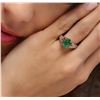 Image 1 : 14KT Rose Gold 2.18ct Emerald and Diamond Ring